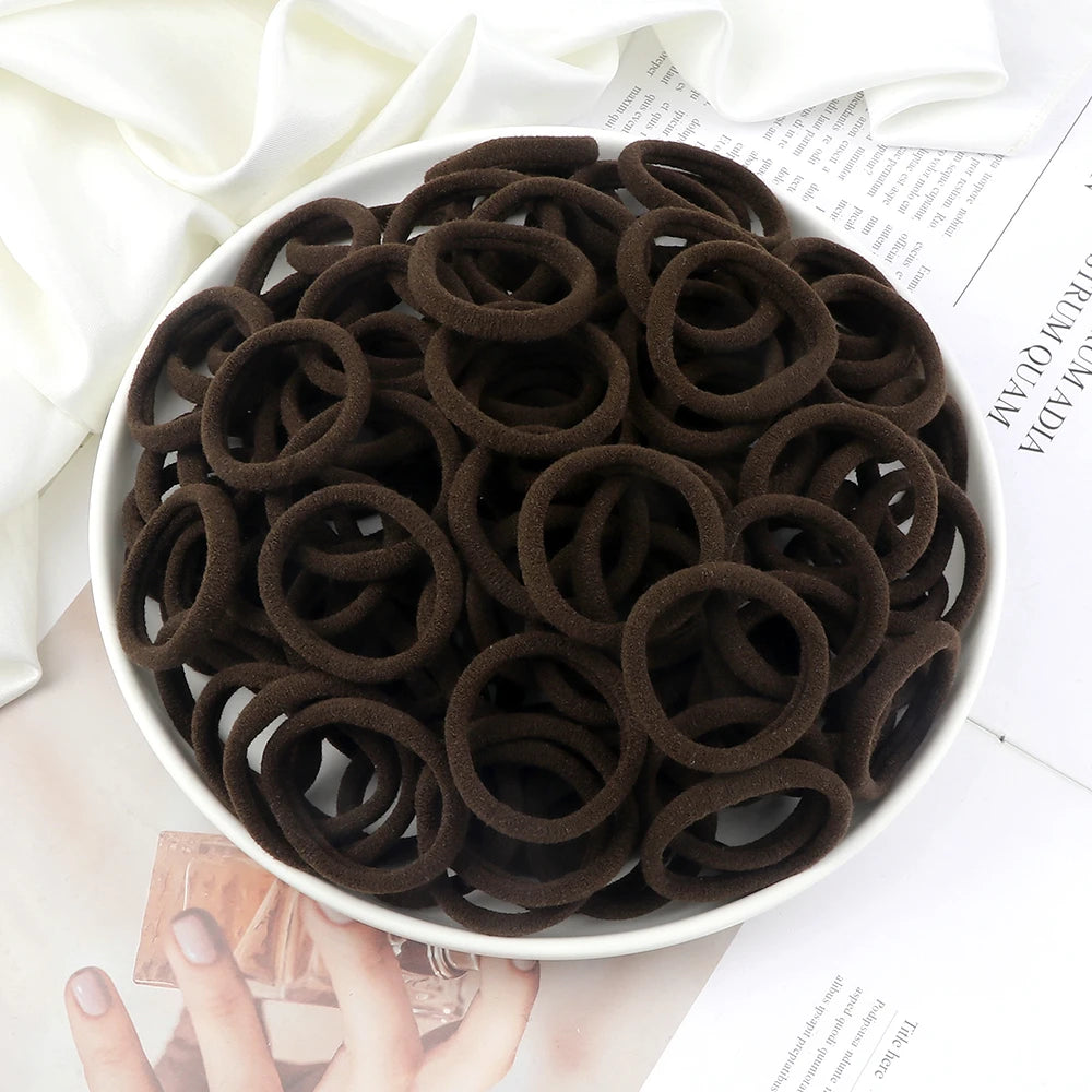 51 Colors Basic Elastic Hair Band for Girls 20/30/50PCS 4cm Simple Solid Color Headban close-up view