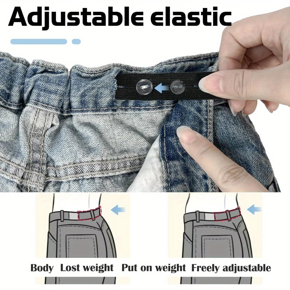 2 pieces Invisible belt tightener set Sewing tools Seamless trouser buckle adjuster additional angle