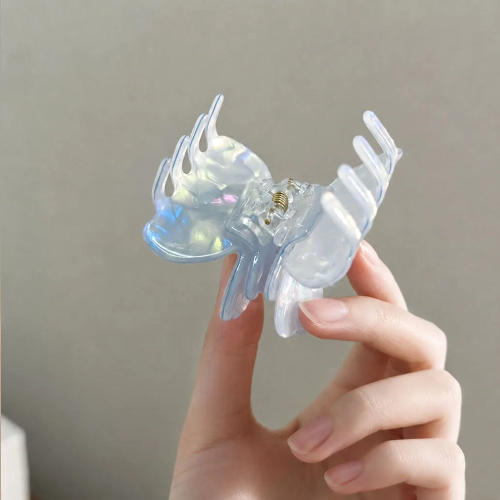 JIVELA Acetate Butterfly Hair Claw Clip Iridescent Mini Jaw Clip for Women Girls Ko additional angle