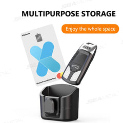 SEAMETAL Dashboard Car Key Storage Box Compact Key Storage Organizer Self-Adhesive Universal Auto Key Holder with Hanging Hook