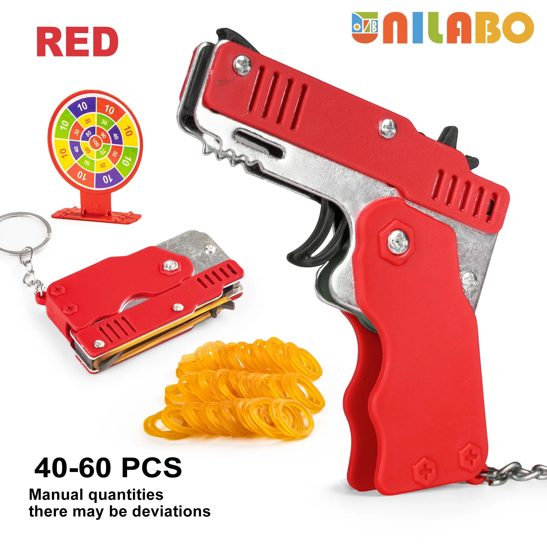 Mini Alloy Foldable Rubber Band Gun Keychain | Quick Shooting Toy alternate view