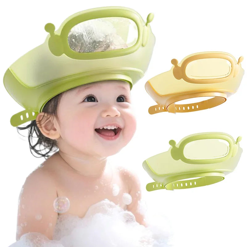 New Baby Shower Caps Translucent Visualization Kids Shampoo Cap Adjustable Head Circumference Bath Hat Boys Girl Eye Ear Protect