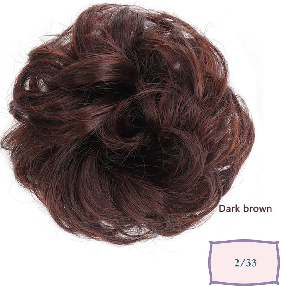 Synthetic Messy Hair Bun Chignon Scrunchies Fake Hair Band Braid Elastic Hairpiece Tail detail view