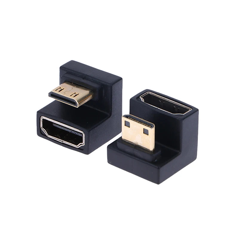 **1PC HDMI-Compatible Adapter 360 Degree Angled U-shaped L Converter Mini HD Male to HDM detail view