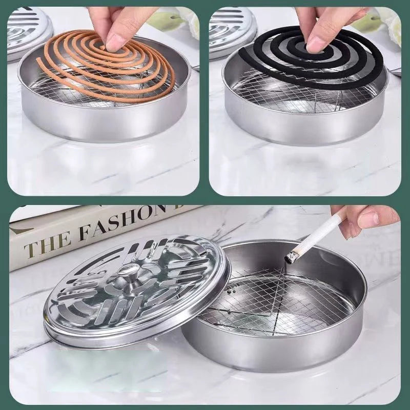 Mosquito Coil Tray Portable Holder Hotel Insect Repellent Rack With Cover Summer Anti lifestyle view