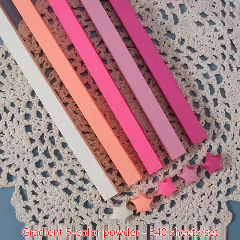 540 Sheets Origami Star Paper Strips | Colorful Lucky Star Folding Paper for DIY Craf alternate view