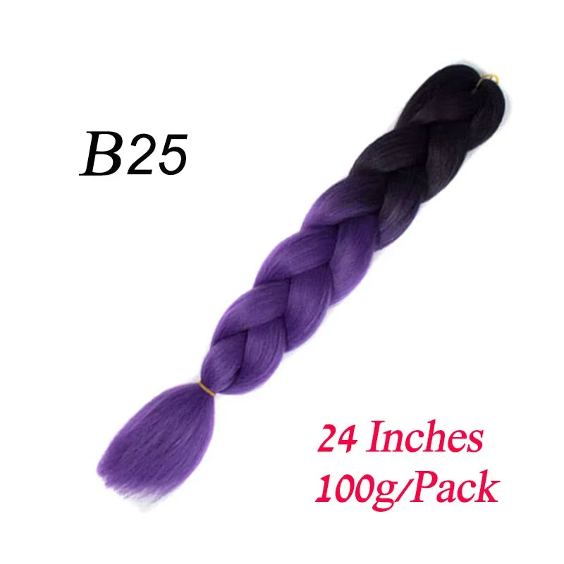 Lihui Pre Stretched Jumbo Braid Hair Extensions 24 inch | Kanekalon Synthetic Hair for African Braids