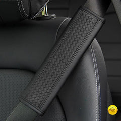 1PCS PU Leather Embossed Car Seat Belt Shoulder Cover Decompression Comfort Car Accessories Safety B