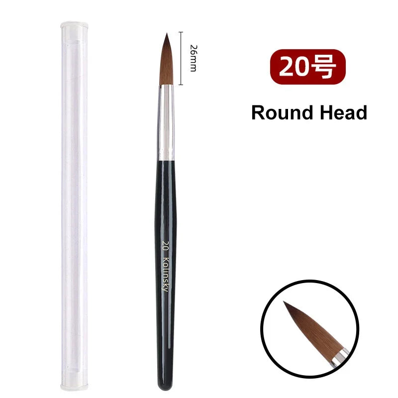 Kolinsky Acrylic Nail Art Brush Wood Handle Nail Art Mink Brush Gel Builder Nail Tool lifestyle view