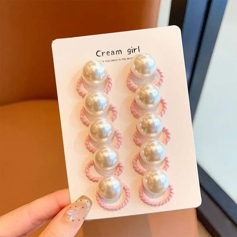 10pcs Cute Baby Girl Hair Love Bands Cartoon Love Heart Star Hair Ties Toddler Elasti alternate view