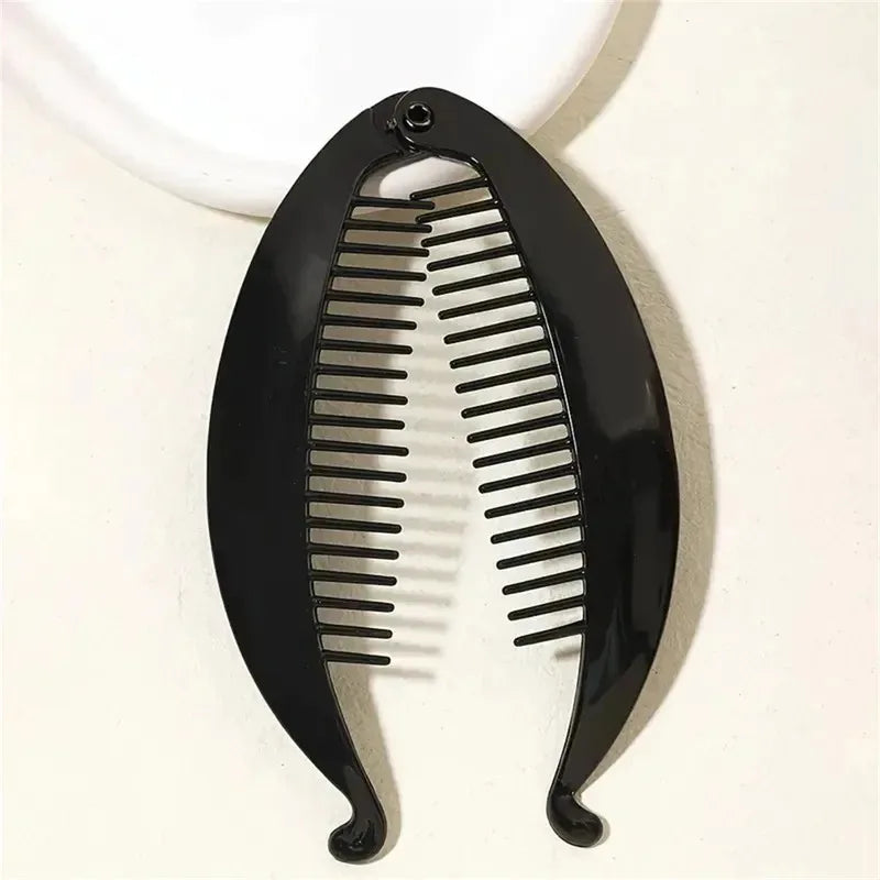 3 Set Black Fish Hair Clips, Banana Clips Ponytail Fixer for Women additional angle