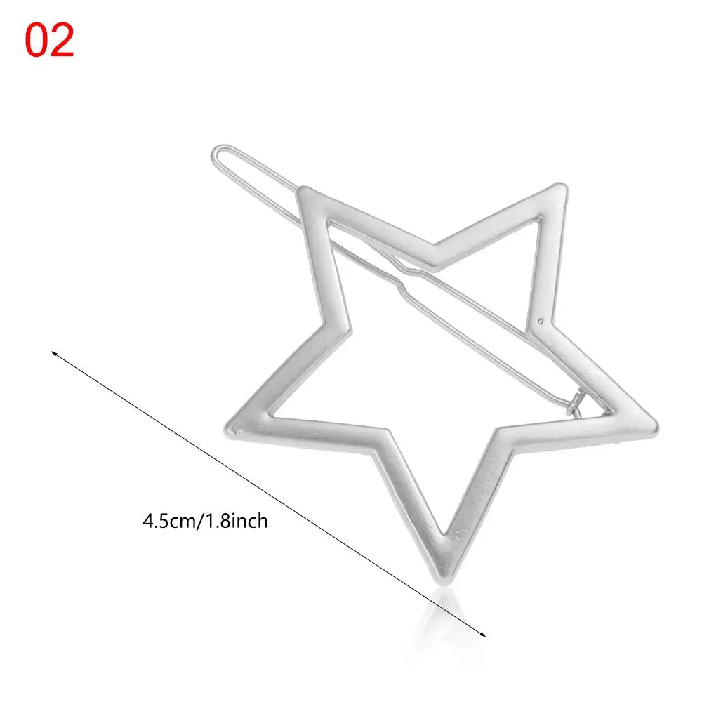 1PC Geometric Ponytail Hairpins Bobby Pins Knot Hair Clip Star Heart Barrettes Meta additional angle