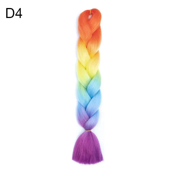 24Inch Synthetic Yaki Braids Hair Ombre Braiding Hair Jumbo Braid DIY Green Hair Exte alternate view