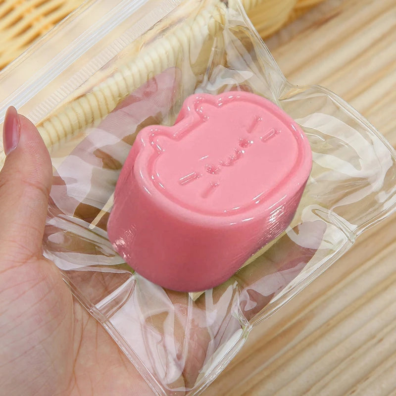 Sticky TPR Cute Cat Cheese Bread Pressure Relief Soft Squishy Fingertip Toy Relieving Sq detail view