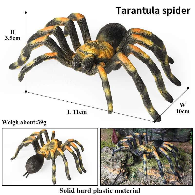 Oenux Insect Animals Model Spider Web Scorpion Bat Action Figures Figurine Miniature Cute Educational Kid Toy Halloween Gift