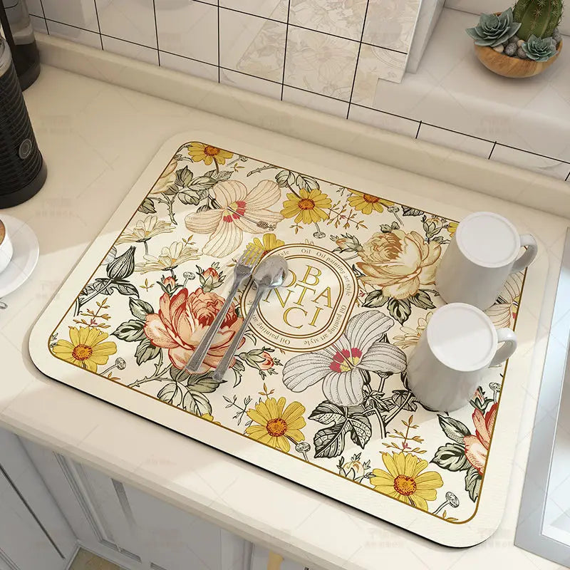 Mat Antiskid Draining Coffee Dish Drying Mat Quick Dry Bathroom Drain Pad Tableware additional angle
