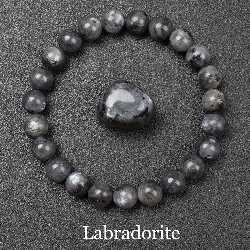 Natural Aquamarins Quartzs Beads Bracelet Women Men 6mm 8mm Sky Blue Stone Round Bead close-up view