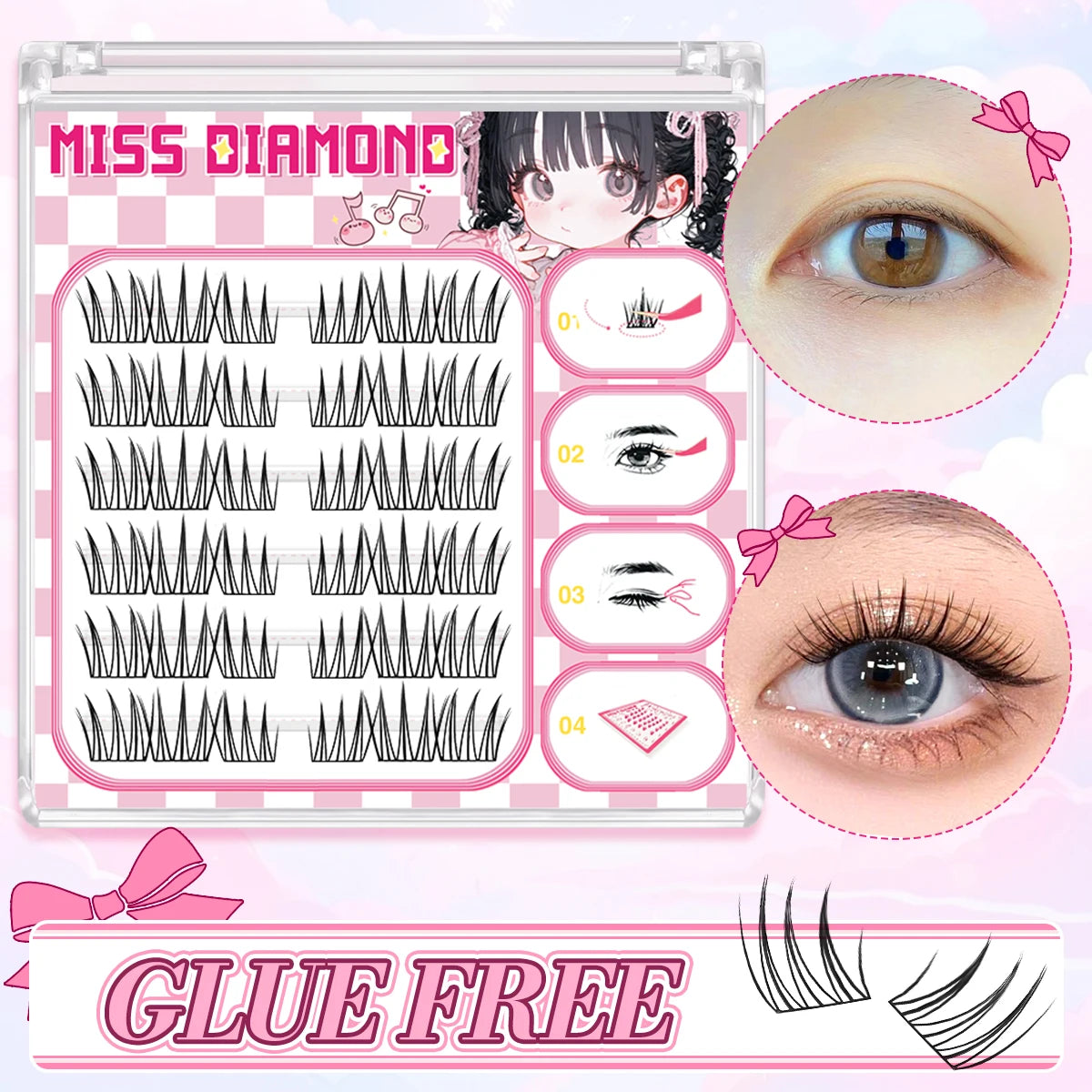 Glue Free False Eyelash | Natural Style Reusable Lashes for Beginners alternate view
