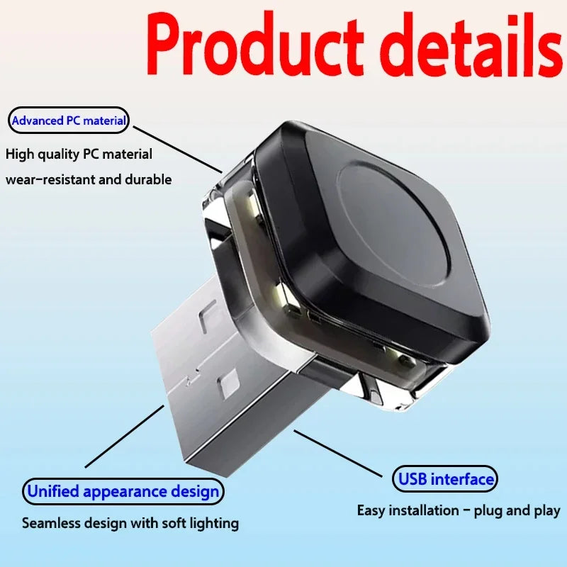 Mini Car USB LED Light | Portable Plug Play Ambient Mood Lamp for Auto Interior lifestyle view