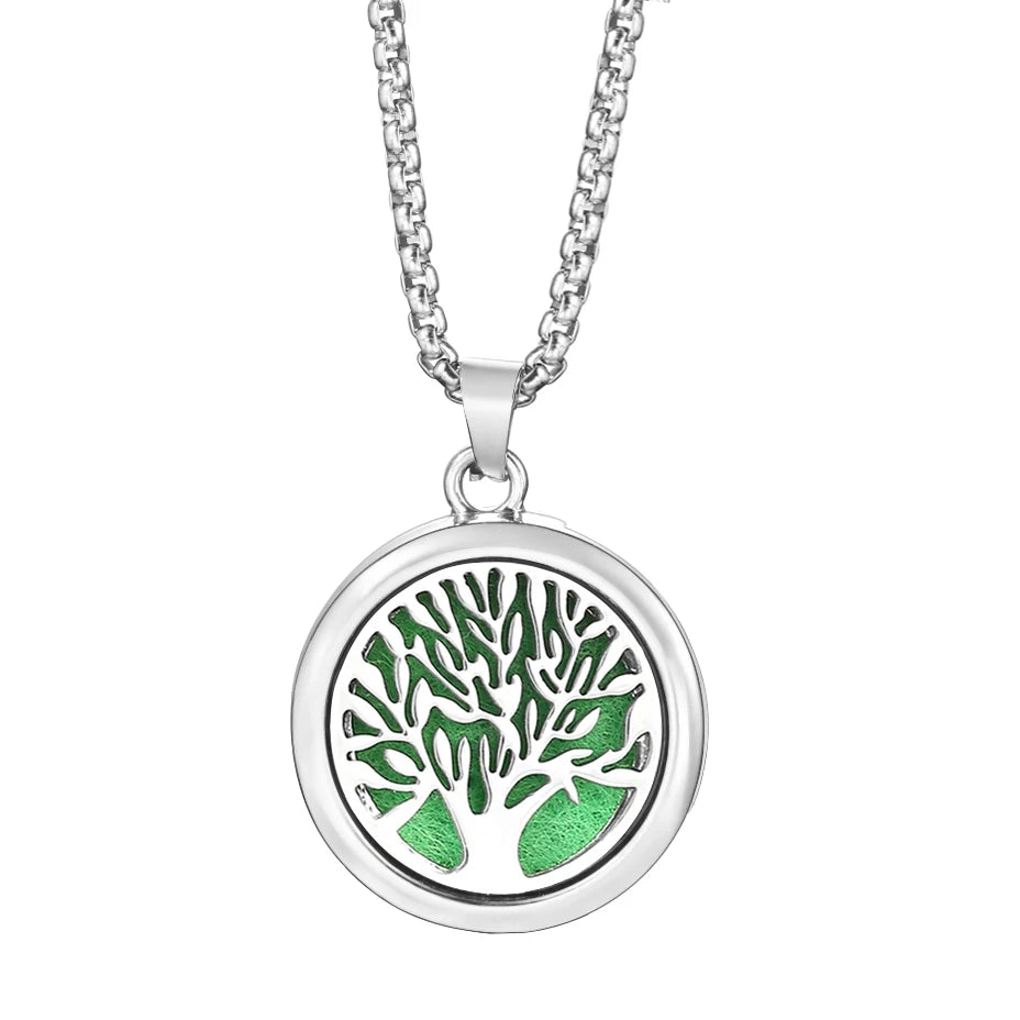 20mm Pattern Insert Perfume Pad Locket Necklace | Stainless Steel Aromatherapy Pendan lifestyle view