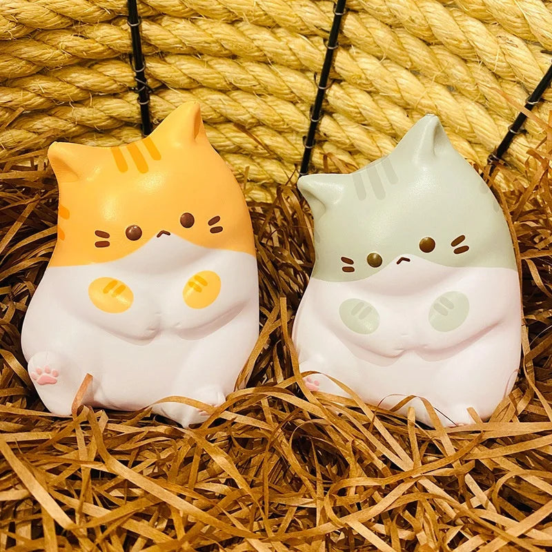 Cat Slow Rising Squishy Toy, Kawaii Cat Stress Ball for Desk Gift Soft Foam Squeeze To close-up view