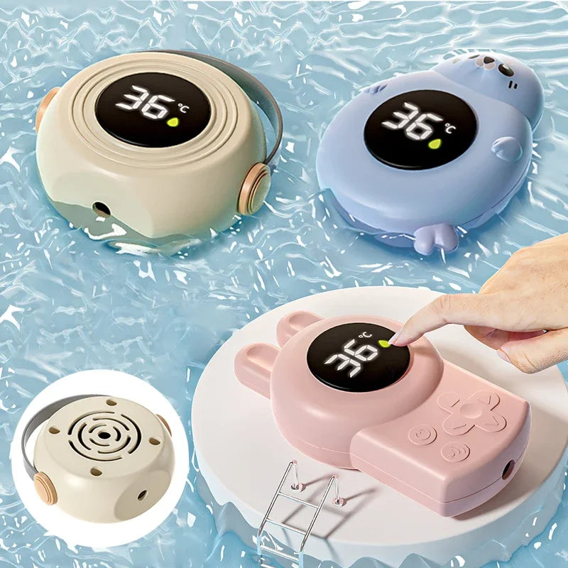 JUSTLANG Blue Seal Baby Bathtub Water Thermometer | Safe LED Temperature Sensor for K lifestyle view