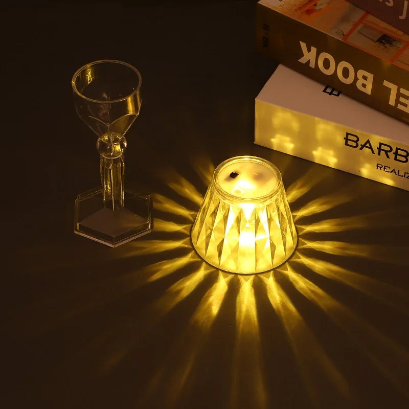 Mini Crystal Table Lamp | Color Changing Battery Night Light for Bedroom Decor additional angle