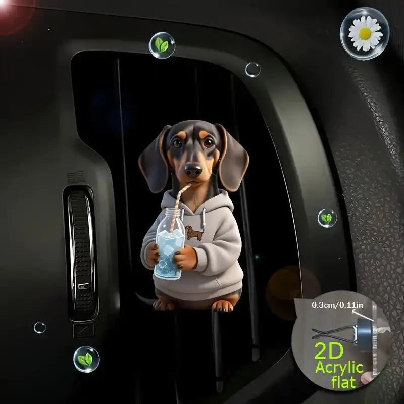 Acrylic Car Vent Clip Aromatherapy Air Freshener Holder 2D Decorative Air Conditioning V detail view
