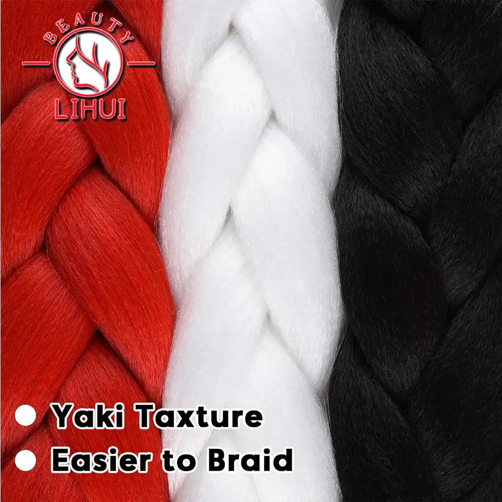 Lihui Pre Stretched Jumbo Braid Hair Extensions 24 inch | Kanekalon Synthetic Hair fo lifestyle view