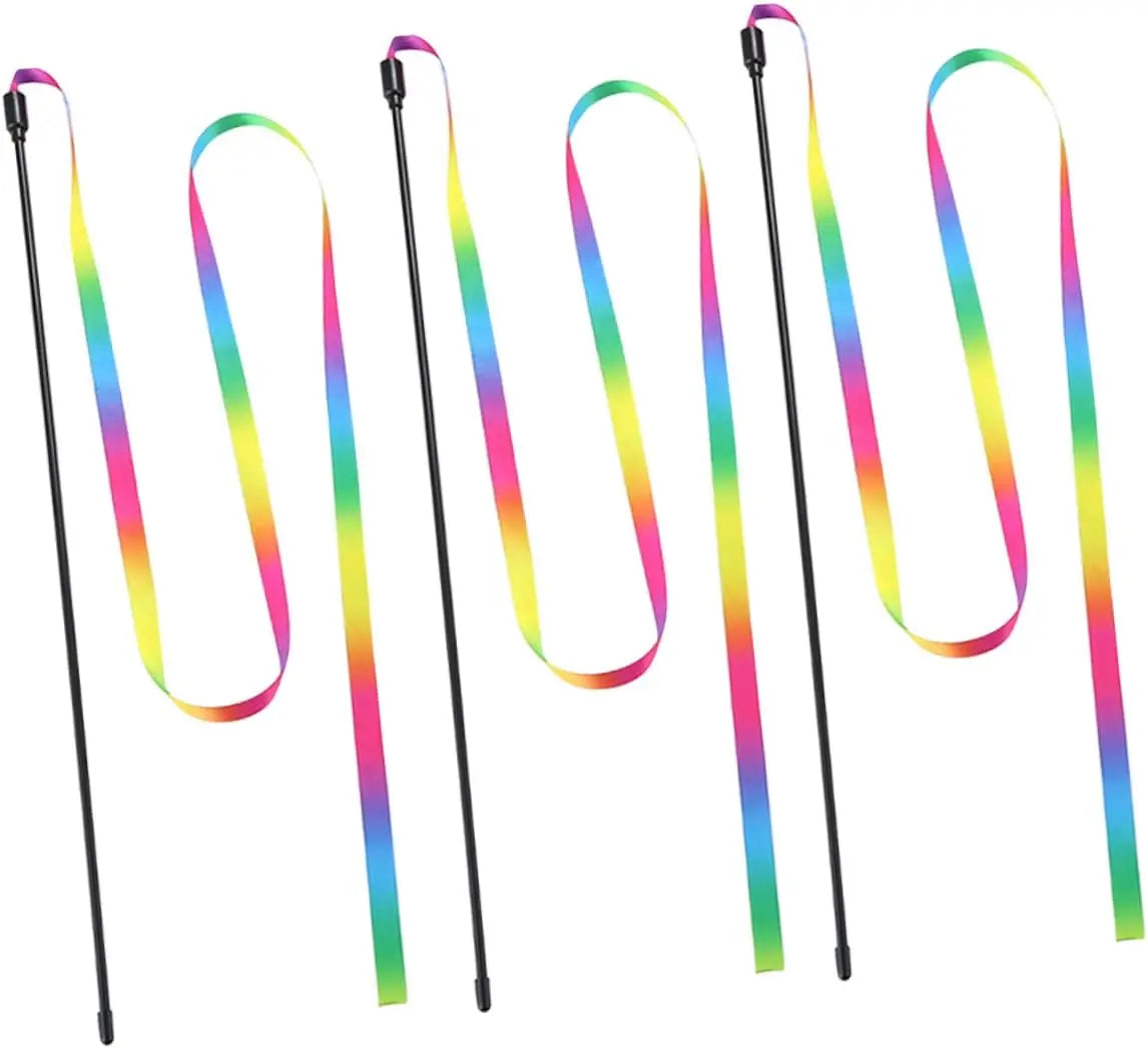 Interactive Cat Toy Funny Rainbow Strips Stick Cat Teaser Wand Pet Toys for Cats detail view