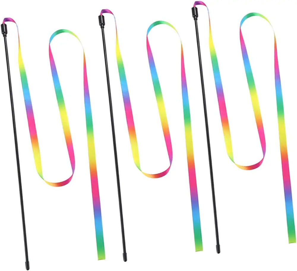 Interactive Cat Toy Funny Rainbow Strips Stick Cat Teaser Wand Pet Toys for Cats detail view