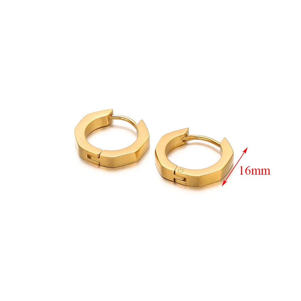 2pcs Geometric Stainless Steel Hoop Earrings | Trendy Daily Wear for Men Women lifestyle view