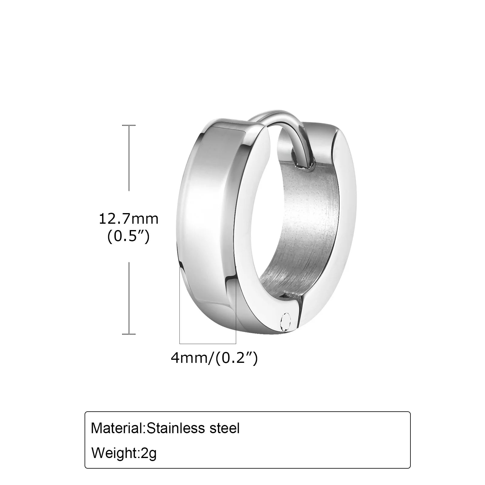 Men Hoop Earrings | Stainless Steel Small Huggies Earrings for Daily Wear alternate view