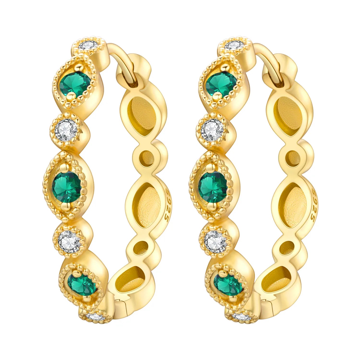 PANPOKI S925 Sterling Silver Purple Zircon Series Earrings Hoop Earrings For Women Je alternate view