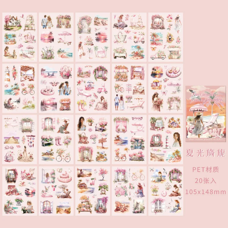 Mr Paper 20Pcs/book Teenage Travelling Decorative Sticker Book | Four Seasons DIY Cal lifestyle view