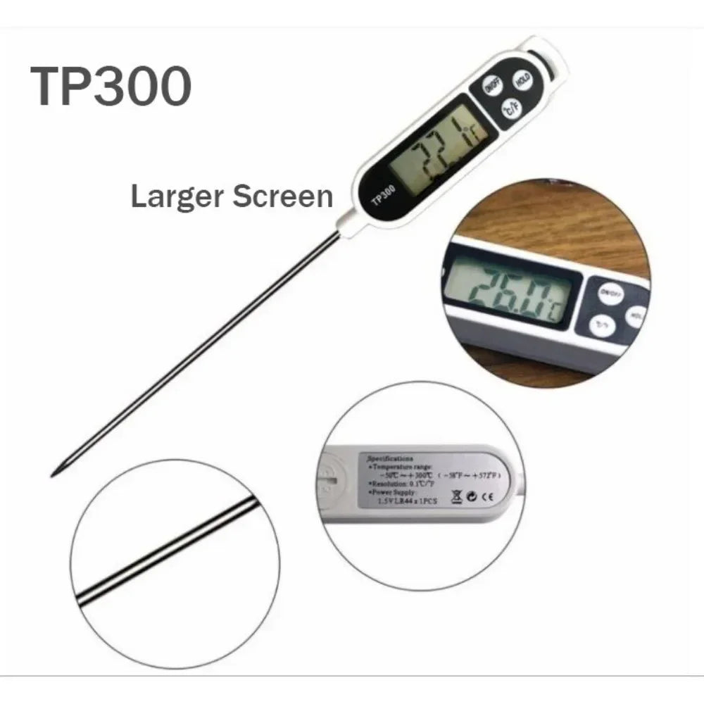 Food Thermometer TP300 Digital Kitchen Water Oil Thermometer for Meat Cooking & more