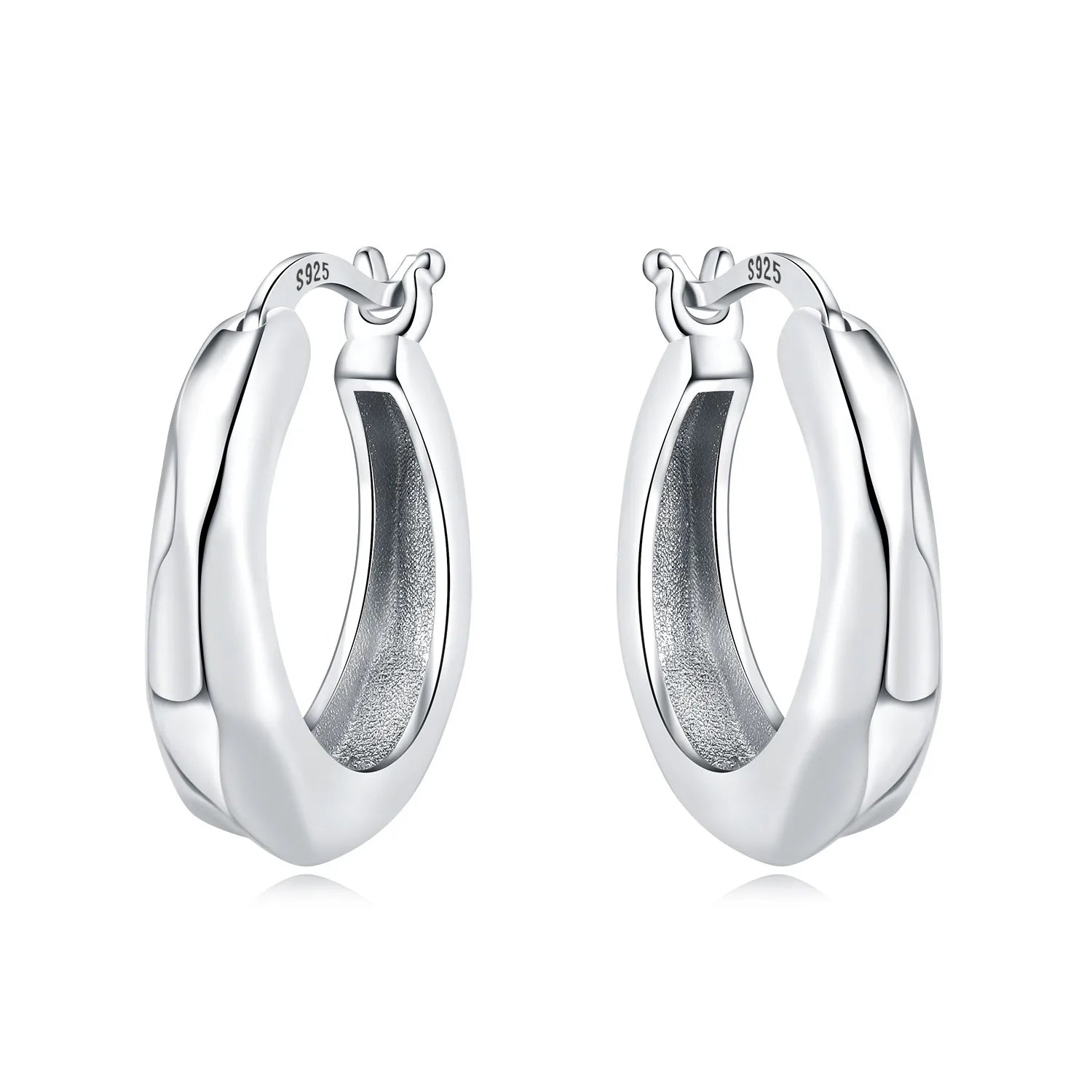 Orstarry S925 Sterling Silver Square Chain With Stone Inlaid Earrings Hoop Earrings F alternate view
