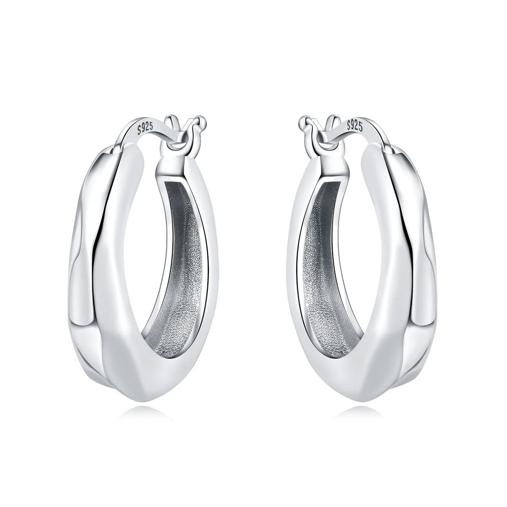 Orstarry S925 Sterling Silver Square Chain With Stone Inlaid Earrings Hoop Earrings F alternate view