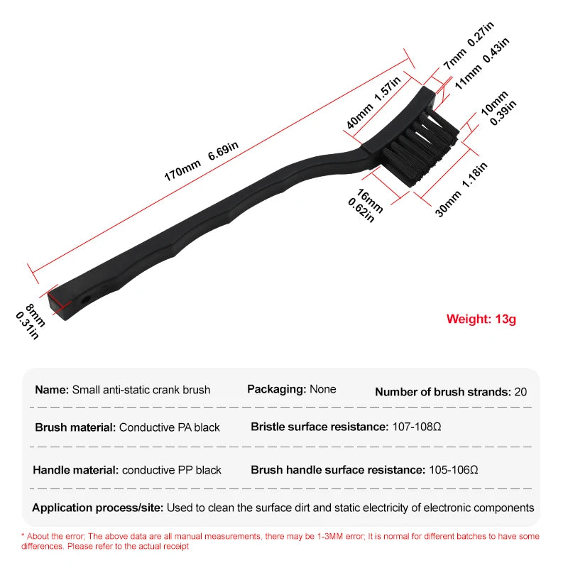Anti-static PCB Cleaning Brush | Small Crank Scrubbing Board additional angle
