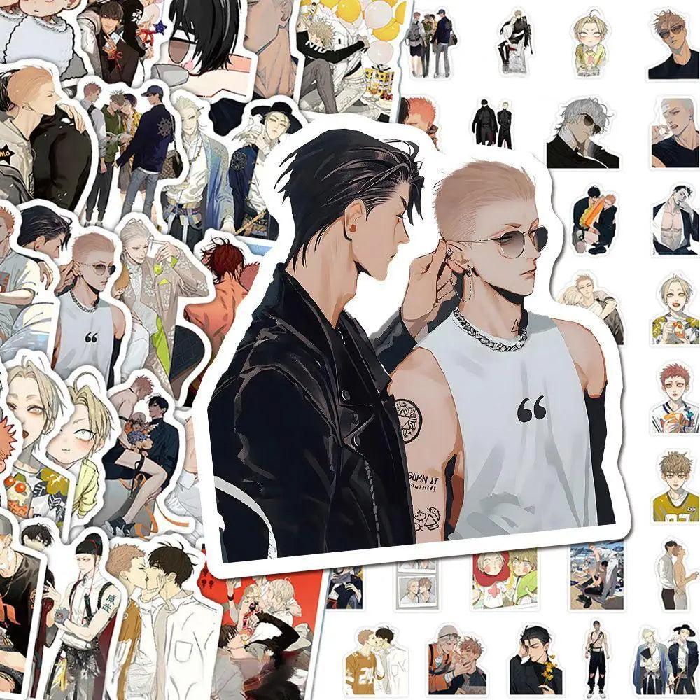 65 Pcs Manga Old Xian 19 Days Sticker Set | DIY Scrapbooking Decals for Mo Guanshan and detail view