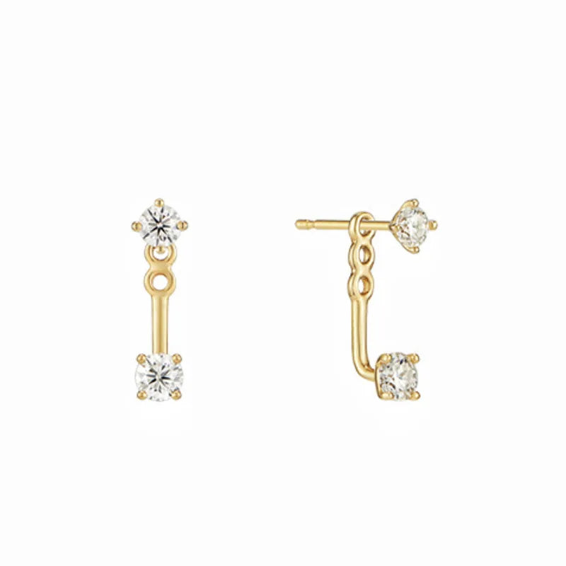 3Pcs Double Crystal Tragus Earring Floral Set Cartilage Helix Stud Earrings Bulk Lobe alternate view