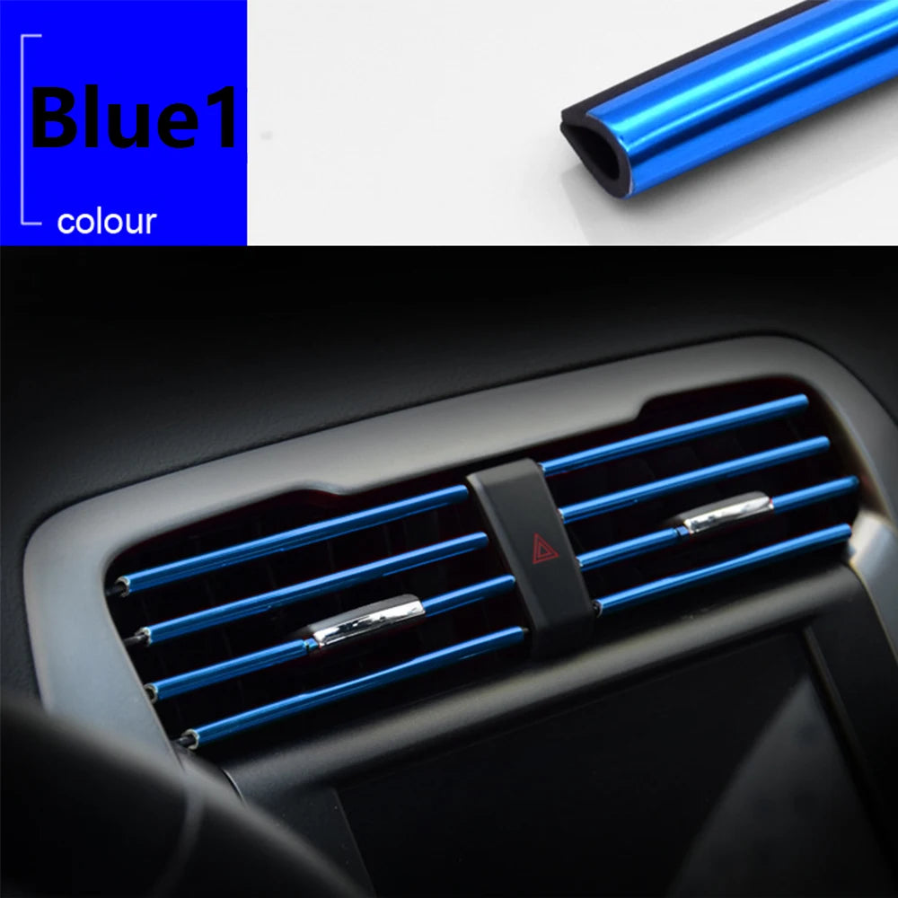 10Pcs 20cm Car Air Conditioner Outlet Decorative U Shape Moulding Trim Decor Strips C alternate view