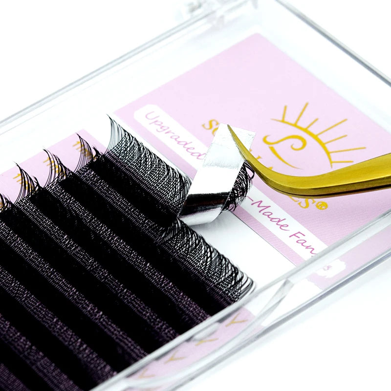 Professional Y Shape Eyelash Extensions | Premade Fans for Salon Use additional angle
