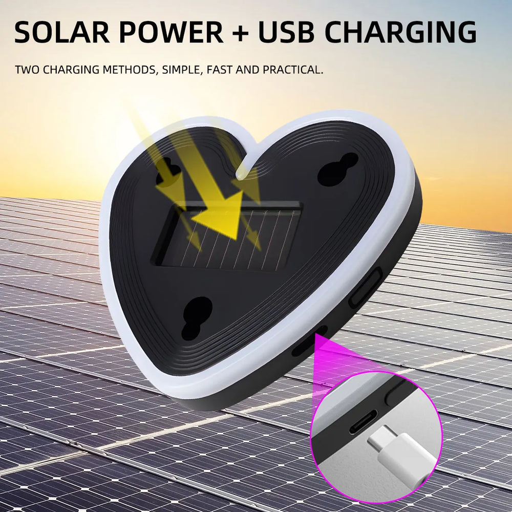 Solar Powered Heart Neon Light | Car Ambient LED Lamp alternate view