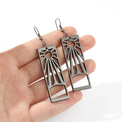 New Demon and The Slayer Metal Earring Trendy Cartoon Movie Series Dangle Earring Jewelr detail view