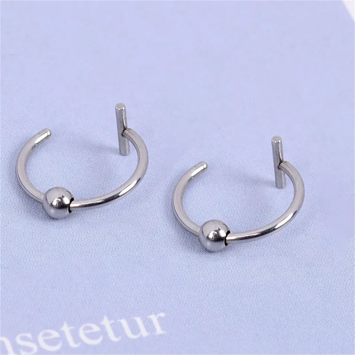 2/4Pcs 18G 316L Stainless Steel Fake Lip Rings for Women Men, Fake Septum Nose Ring C alternate view