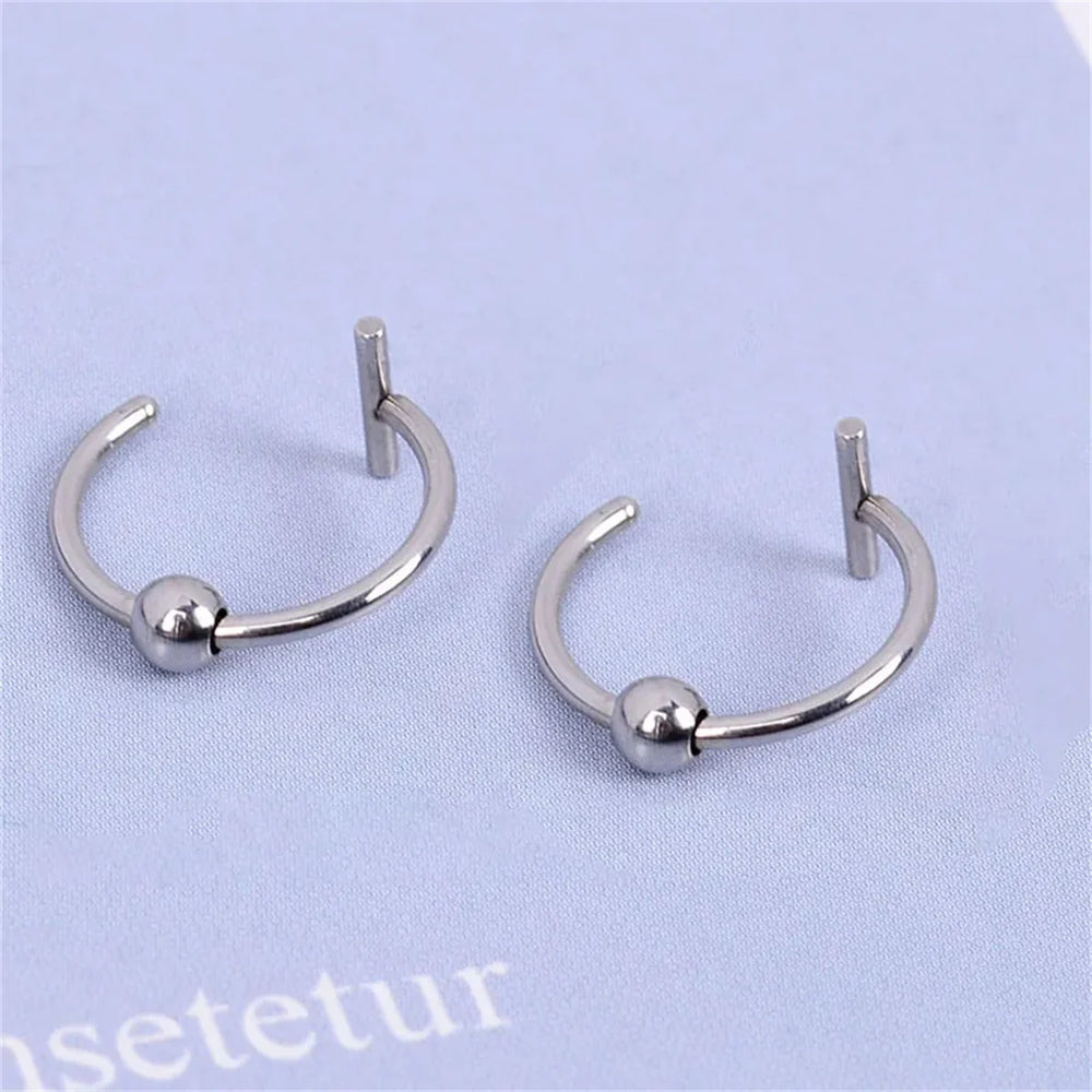 2/4Pcs 18G 316L Stainless Steel Fake Lip Rings for Women Men, Fake Septum Nose Ring C alternate view