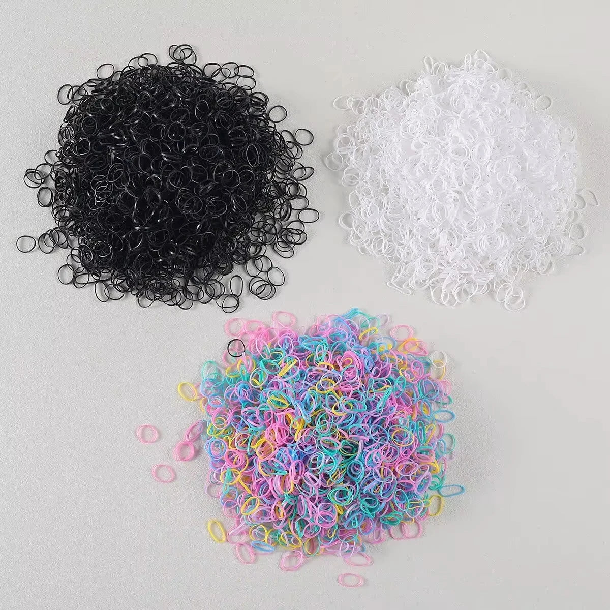 1500PCS Disposable Rubber Band Hair Ties for Girls Colorful Children's Headband Ponyt lifestyle view