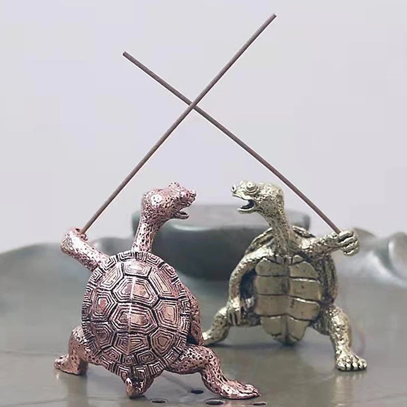 Mini Metal Turtle Incense Holder | Cute Animal Sandalwood Stick Burner for Home Decor