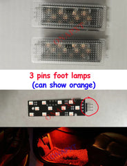 3 Pins Foot Lamp Orange Blue Ambient Light for BMW 1 2 3 4 5 Series F30 F32 F36 F10 F11 F18